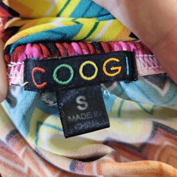 Coogi Beach Coverup Dress Womens S Chevron Colorful Y2K Mini Halter Padded Bra - Picture 11 of 16